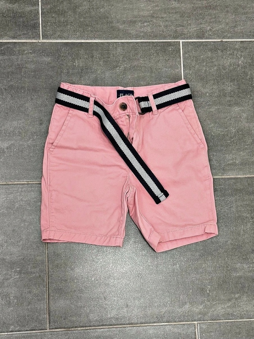 The Children's Place white polo + pink shorts set